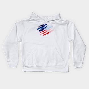 USA Grunge Paint American Flag Kids Hoodie